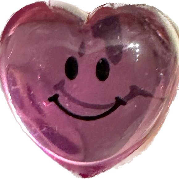 VTG RARE Y2K LISA FRANK PINK SMILEY HEART RING BLING JEWELRY VALENTINE GIFT LOVE - Picture 3 of 9